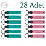 MiaWiki Kişiselleştirilebilir Deri Anahtarlık 28'li Set, Standart, MH-KAN9079X28, Koyu Turkuaz & Pembe, üniseks-yetişkin