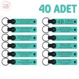 MiaWiki Kişiselleştirilebilir Deri Anahtarlık, 40'lı Set, MH-KAN8594X40, Turkuaz, üniseks-yetişkin