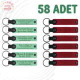 MiaWiki Kişiselleştirilebilir Deri Anahtarlık 58'li Set, 58'li Set, MH-KAN9030X58, Açık Yeşil & Kırmızı, üniseks-yetişkin