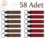 MiaWiki Kişiselleştirilebilir Deri Anahtarlık 58'li Set, Standart, MH-KAN9016X58, Açık Kahve & Kırmızı, üniseks-yetişkin