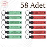 MiaWiki Kişiselleştirilebilir Deri Anahtarlık 58'li Set, Standart, MH-KAN9032X58, Açık Yeşil & Nar Çiçeği, üniseks-yetişkin