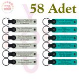 MiaWiki Kişiselleştirilebilir Deri Anahtarlık 58'li Set, Standart, MH-KAN9041X58, Beyaz & Koyu Turkuaz, üniseks-yetişkin