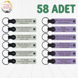 MiaWiki Kişiselleştirilebilir Deri Anahtarlık 58'li Set, Standart, MH-KAN9044X58, Beyaz & Mor Menekşe, üniseks-yetişkin