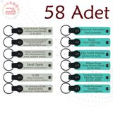 MiaWiki Kişiselleştirilebilir Deri Anahtarlık 58'li Set, Standart, MH-KAN9050X58, Beyaz & Turkuaz, üniseks-yetişkin