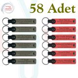MiaWiki Kişiselleştirilebilir Deri Anahtarlık 58'li Set, Standart, MH-KAN9087X58, Kül Gri & Nar Çiçeği, üniseks-yetişkin