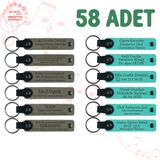 MiaWiki Kişiselleştirilebilir Deri Anahtarlık 58'li Set, Standart, MH-KAN9092X58, Kül Gri & Turkuaz, üniseks-yetişkin