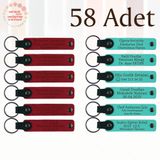 MiaWiki Kişiselleştirilebilir Deri Anahtarlık 58'li Set, Standart, MH-KAN9110X58, Kırmızı & Turkuaz, üniseks-yetişkin