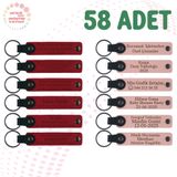 MiaWiki Kişiselleştirilebilir Deri Anahtarlık 58'li Set, Standart, MH-KAN9111X58, Kırmızı & Yavru Ağzı, üniseks-yetişkin
