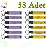 MiaWiki Kişiselleştirilebilir Deri Anahtarlık 58'li Set, Standart, MH-KAN9115X58, Mor Menekşe & Sarı, üniseks-yetişkin