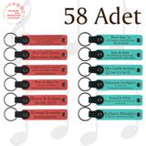 MiaWiki Kişiselleştirilebilir Deri Anahtarlık 58'li Set, Standart, MH-KAN9123X58, Nar Çiçeği & Turkuaz, üniseks-yetişkin