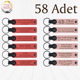 MiaWiki Kişiselleştirilebilir Deri Anahtarlık 58'li Set, Standart, MH-KAN9124X58, Nar Çiçeği & Yavru Ağzı, üniseks-yetişkin