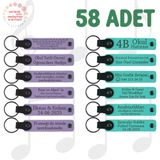 MiaWiki Kişiselleştirilebilir Deri Anahtarlık 58'li Set, Tek Ebat, MH-KAN9117X58, Mor Menekşe & Turkuaz, üniseks-yetişkin
