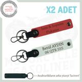 MiaWiki Kişiselleştirilebilir Deri İkili Anahtarlık, Standart, MH-KAN-MT-11926x2, Nar Çiçeği-Beyaz-lacivert, üniseks-yetişkin
