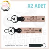 MiaWiki Kişiselleştirilebilir İsim Plaka Anahtarlık, Tek Ebat, MH-KAN-MT-7267x2, Yavruağzı-siyah, üniseks-yetişkin