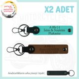 MiaWiki Kişiselleştirilen 2'li Hediye Anahtarlık, Standart, MH-KAN-MT-6476x2, Açık Kahve-Turkuaz-siyah, üniseks-yetişkin