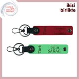 MiaWiki Kişiye Özel 2'li Türk Yazılı Deri Anahtarlık, Standart, MH-KAN-34413x2, kırmızı-fıstık yeşil, üniseks-yetişkin