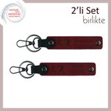 MiaWiki Kişiye Özel Boks Motifli Anahtarlık Seti, Standart, MH-KAN-39993x2, bordo-bordo, üniseks-yetişkin