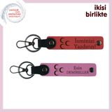 MiaWiki Kişiye Özel Deri Anahtarlık 2'li Set, Standart, MH-KAN-34133x2, nar çiçeği-pembe, üniseks-yetişkin