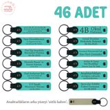 MiaWiki Kişiye Özel Deri Anahtarlık 46'lı Set, Standart, MH-KAN8598X46, Turkuaz & Sütlü Kahve, üniseks-yetişkin