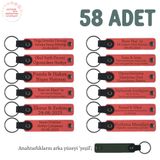 MiaWiki Kişiye Özel Deri Anahtarlık 58'li Set, Standart, MH-KAN8544X58, Nar Çiçeği & Yeşil, üniseks-yetişkin