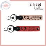 MiaWiki Kişiye Özel Deri Anahtarlık Seti, Standart, MH-KAN-40354x2, yavru ağzı-nar çiçeği, üniseks-yetişkin