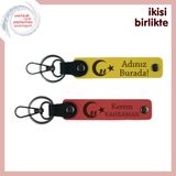 MiaWiki Kişiye Özel Deri Anahtarlık Takım, Standart, MH-KAN-34834x2, sarı-nar çiçeği, üniseks-yetişkin