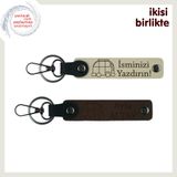 MiaWiki Kişiye Özel Deri Anahtarlık x2'li Karavan, Standart, MH-KAN-35272x2, sütlü kahve-koyu kahve, üniseks-yetişkin