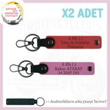 MiaWiki Kişiye Özel İsim Plaka Kan Grubu Anahtarlık, Standart, MH-KAN-MT-6973x2, Nar Çiçeği-Pembe-lacivert, üniseks-yetişkin