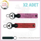 MiaWiki Kişiye Özel İsim Plaka Kan Grubu Anahtarlık, Standart, MH-KAN-MT-7973x2, Nar Çiçeği-Pembe-lacivert, üniseks-yetişkin