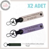 MiaWiki Kişiye Özel İsim ve Plaka Yazılı Anahtarlık, Standart, MH-KAN-MT-11886x2, Mor Menekşe-Pudra-yeşil, üniseks-yetişkin
