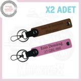 MiaWiki Kişiye Özel İsim ve Plaka Yazılı Anahtarlık, Standart, MH-KAN-MT-4019x2, Açık Kahve-Pembe, üniseks-yetişkin