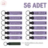MiaWiki Kişiye Özel İsim Yazılabilen 56'lı Anahtarlık Seti, 56'lı Set, MH-KAN8575X56, Mor Menekşe & Yeşil, üniseks-yetişkin