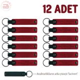 MiaWiki Kişiye Özel İsim Yazılı Anahtarlık 12'li Set, Standart, MH-KAN8560X12, Kırmızı & Lacivert, üniseks-yetişkin