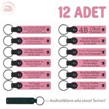 MiaWiki Kişiye Özel İsim Yazılı Anahtarlık 12'li Set, Standart, MH-KAN8578X12, Pembe & Lacivert, üniseks-yetişkin