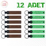 MiaWiki Kişiye Özel İsim Yazılı Anahtarlık 12'li Set, Standart, MH-KAN9012X12, Açık Kahve & Fıstık Yeşili, üniseks-yetişkin