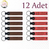 MiaWiki Kişiye Özel İsim Yazılı Anahtarlık 12'li Set, Standart, MH-KAN9018X12, Açık Kahve & Nar Çiçeği, üniseks-yetişkin