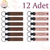 MiaWiki Kişiye Özel İsim Yazılı Anahtarlık 12'li Set, Standart, MH-KAN9024X12, Açık Kahve & Yavru Ağzı, üniseks-yetişkin
