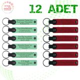 MiaWiki Kişiye Özel İsim Yazılı Anahtarlık 12'li Set, Standart, MH-KAN9030X12, Açık Yeşil & Kırmızı, üniseks-yetişkin