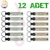 MiaWiki Kişiye Özel İsim Yazılı Anahtarlık 12'li Set, Standart, MH-KAN9049X12, Beyaz & Sütlü Kahve, üniseks-yetişkin
