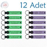 MiaWiki Kişiye Özel İsim Yazılı Anahtarlık 12'li Set, Standart, MH-KAN9056X12, Fıstık Yeşili & Mor Menekşe, üniseks-yetişkin