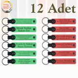 MiaWiki Kişiye Özel İsim Yazılı Anahtarlık 12'li Set, Standart, MH-KAN9057X12, Fıstık Yeşili & Nar Çiçeği, üniseks-yetişkin