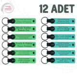 MiaWiki Kişiye Özel İsim Yazılı Anahtarlık 12'li Set, Standart, MH-KAN9062X12, Fıstık Yeşili & Turkuaz, üniseks-yetişkin