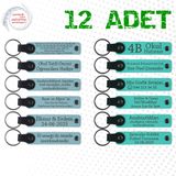 MiaWiki Kişiye Özel İsim Yazılı Anahtarlık 12'li Set, Standart, MH-KAN9073X12, Gök Mavi & Turkuaz, üniseks-yetişkin