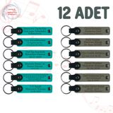 MiaWiki Kişiye Özel İsim Yazılı Anahtarlık 12'li Set, Standart, MH-KAN9075X12, Koyu Turkuaz & Kül Gri, üniseks-yetişkin