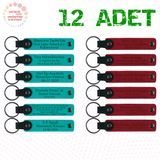 MiaWiki Kişiye Özel İsim Yazılı Anahtarlık 12'li Set, Standart, MH-KAN9076X12, Koyu Turkuaz & Kırmızı, üniseks-yetişkin