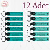 MiaWiki Kişiye Özel İsim Yazılı Anahtarlık 12'li Set, Standart, MH-KAN9083X12, Koyu Turkuaz & Turkuaz, üniseks-yetişkin