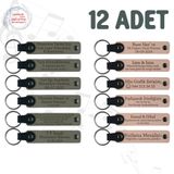 MiaWiki Kişiye Özel İsim Yazılı Anahtarlık 12'li Set, Standart, MH-KAN9089X12, Kül Gri & Pudra, üniseks-yetişkin