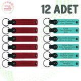 MiaWiki Kişiye Özel İsim Yazılı Anahtarlık 12'li Set, Standart, MH-KAN9110X12, Kırmızı & Turkuaz, üniseks-yetişkin