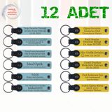 MiaWiki Kişiye Özel İsim Yazılı Anahtarlık 12'li Set, Tek Ebat, MH-KAN9071X12, Gök Mavi & Sarı, üniseks-yetişkin