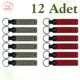 MiaWiki Kişiye Özel İsim Yazılı Anahtarlık 12'li Set, Tek Ebat, MH-KAN9085X12, Kül Gri & Kırmızı, üniseks-yetişkin
